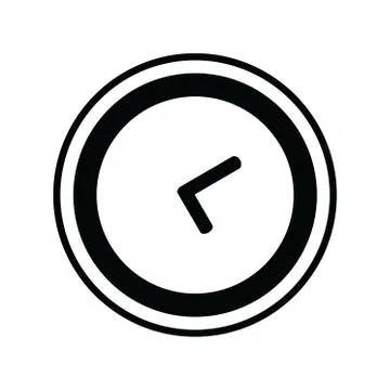 Clock Icon on White Background Illustrazione stock
