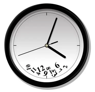 Clock icon on white background Stock Illustration