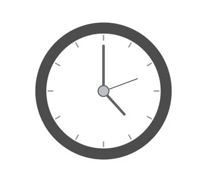 Clock icon on white background Stock Illustration