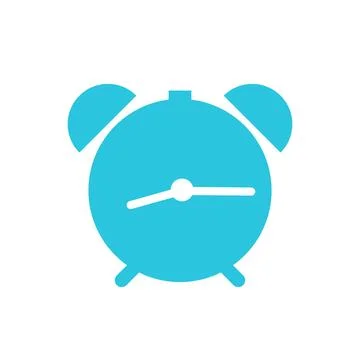 Clock icon on white background. Symbol. From blue icon set. Stock Illustration