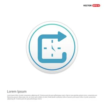 Clock Icon - white circle button Stock Illustration