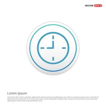 Clock Icon - white circle button Stock Illustration