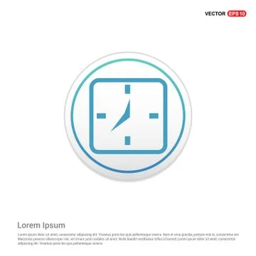 Clock Icon - white circle button 스톡 일러스트