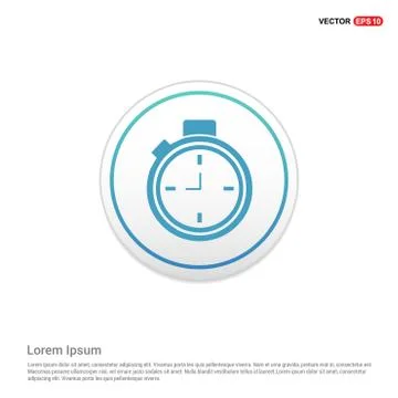 Clock Icon - white circle button 스톡 일러스트