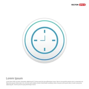 Clock Icon - white circle button 스톡 일러스트