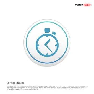 Clock icon - white circle button Illustrazione stock