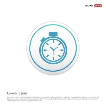 Clock Icon - white circle button Stock Illustration