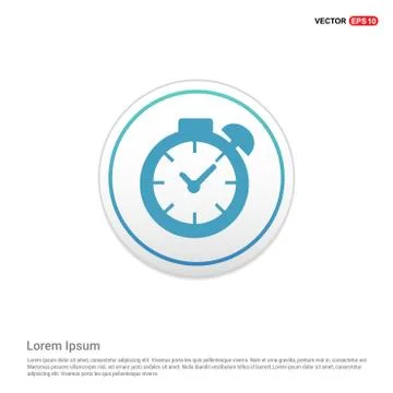 Clock Icon - white circle button Stock Illustration