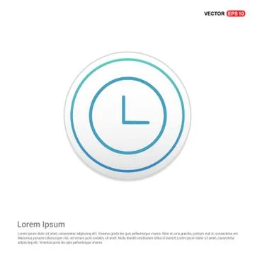 Clock Icon - white circle button Illustrazione stock