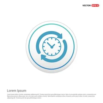Clock Icon - white circle button Stock Illustration
