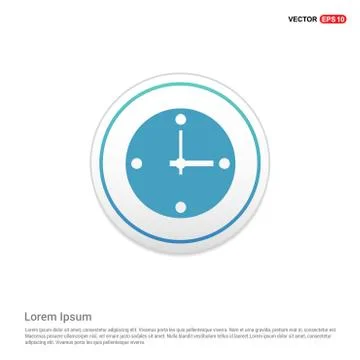 Clock Icon - white circle button 스톡 일러스트