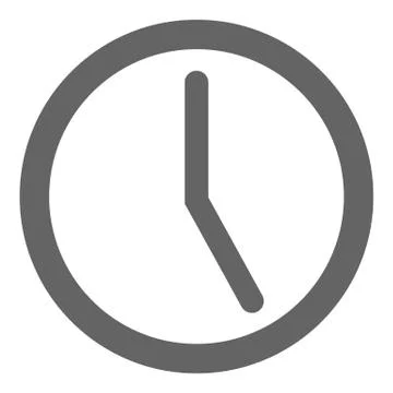 Clock icon on white. Illustrazione stock