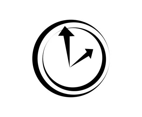 Clock icon on white Illustrazione stock