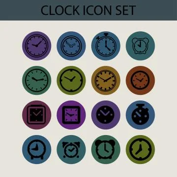 Clock icons Stock Illustration