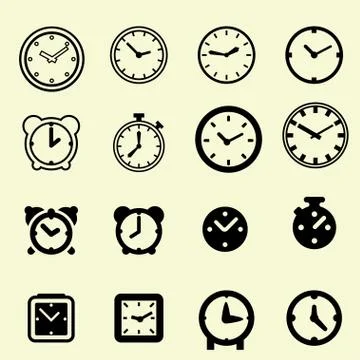 Clock icons Stock Illustration