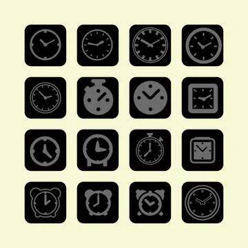 Clock icons Stock Illustration