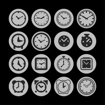 Clock icons Stock Illustration