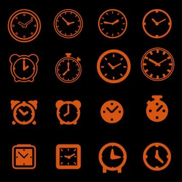 Clock icons Stock Illustration