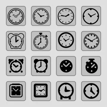 Clock icons Stock Illustration