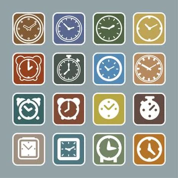 Clock icons Stock Illustration