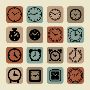 Clock icons Stock Illustration