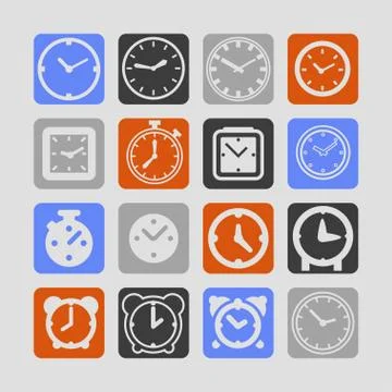 Clock icons Stock Illustration