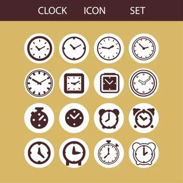 Clock icons Stock Illustration