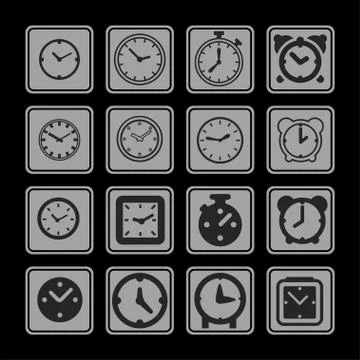 Clock icons Stock Illustration