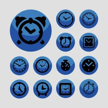 Clock icons Stock Illustration