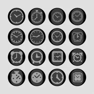 Clock icons Stock Illustration