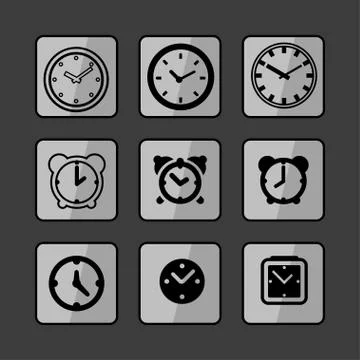 Clock icons Stock Illustration