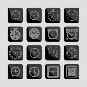Clock icons Stock Illustration