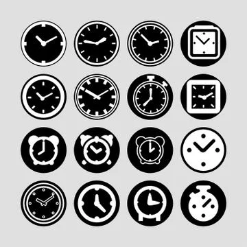 Clock icons Stock Illustration