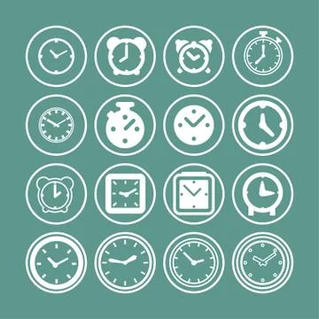 Clock icons Stock Illustration