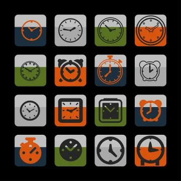 Clock icons Stock Illustration