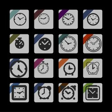 Clock icons Stock Illustration