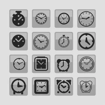 Clock icons Stock Illustration