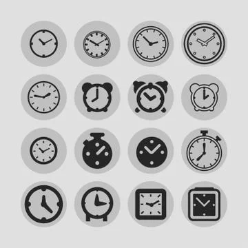 Clock icons Stock Illustration