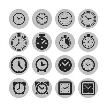 Clock icons Stock Illustration