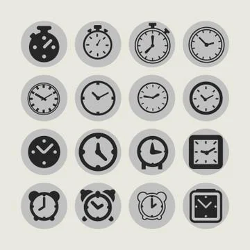 Clock icons Stock Illustration