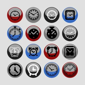 Clock icons Stock Illustration