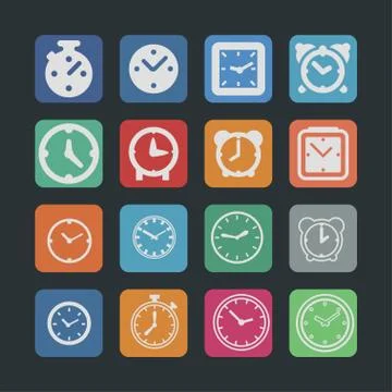 Clock icons Stock Illustration