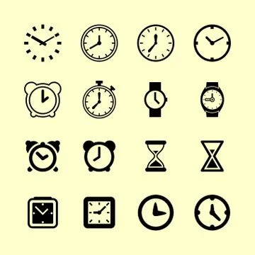 Clock icons Stock Illustration