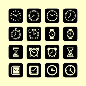 Clock icons Stock Illustration