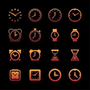 Clock icons Stock Illustration
