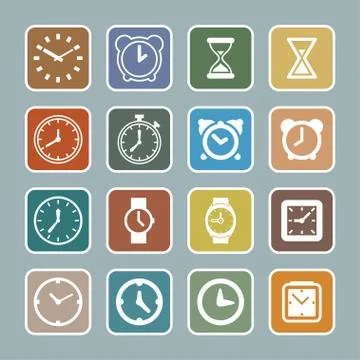 Clock icons Stock Illustration