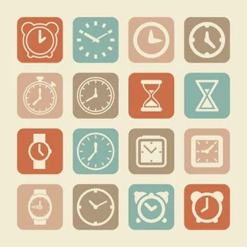 Clock icons Stock Illustration