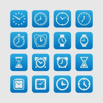 Clock icons Stock Illustration