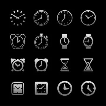 Clock icons Stock Illustration
