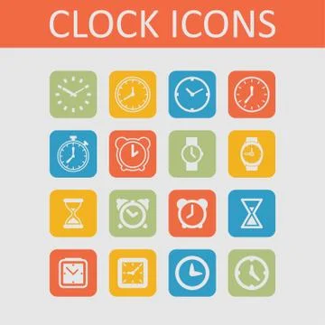 Clock icons Stock Illustration
